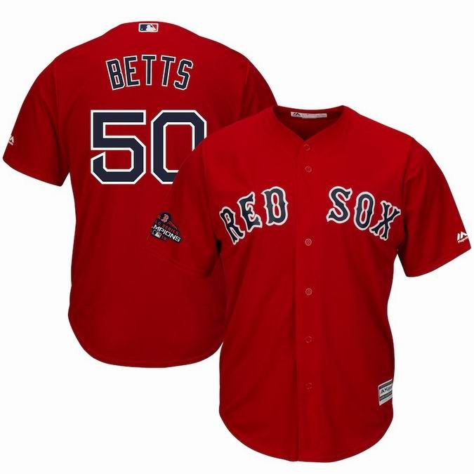 Boston Red Sox 2018 World Series Champions team logo player jerseys-001
